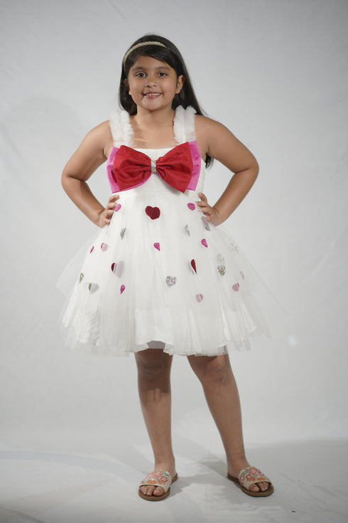 Love White Dress with Bow